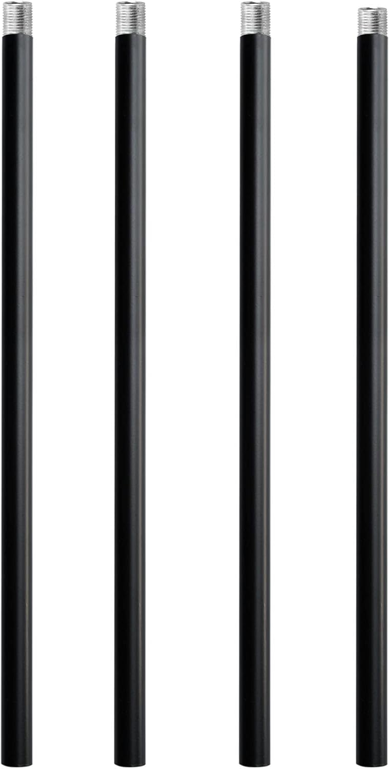 Haligate Matte Black M10 Threaded Extension Rod for Pendant Light, Island Lighting, Chandeliers,Lighting Fixture downrods & Stems,12 Inches - Image 1